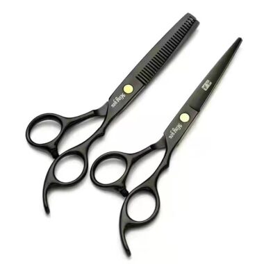 6-Inch Black Hair Scissor Set for Salon and Home Use