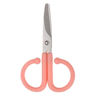 Small stainless steel scissors with protective cover for kids and home use 