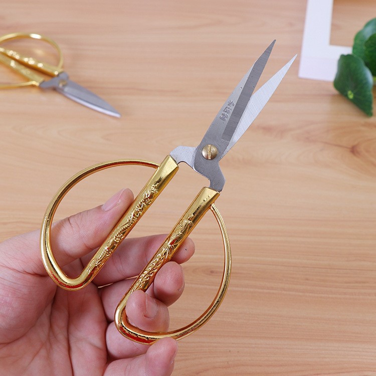 High-end stainless steel wedding scissors with dragon-phoenix design