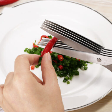 Multi-layer stainless steel kitchen herb scissors for onion and nori