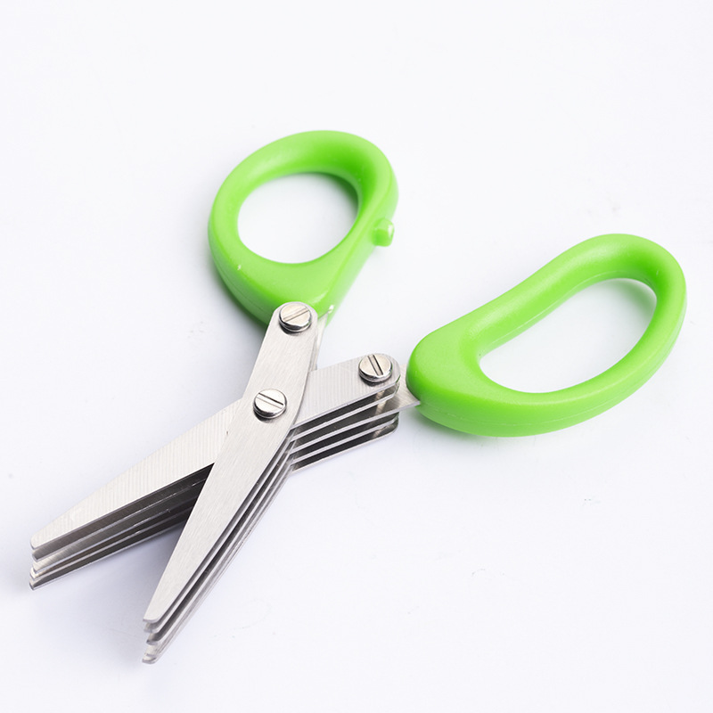 Multi-layer stainless steel kitchen herb scissors for onion and nori