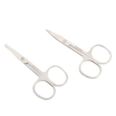 Stainless steel curved tip eyebrow and nose hair scissors