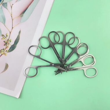 Stainless steel curved tip eyebrow and nose hair scissors